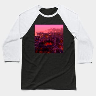 sci-fi concept of  huge fractal architecture rock  at the acid planet, digital art style Baseball T-Shirt